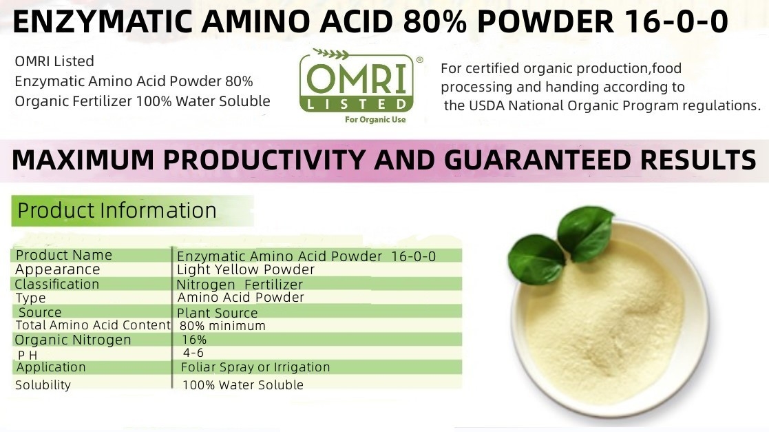 Soy Based Hydrolysate Amino Acids Nature Nitrogen 14-0-0 For Organic Growing